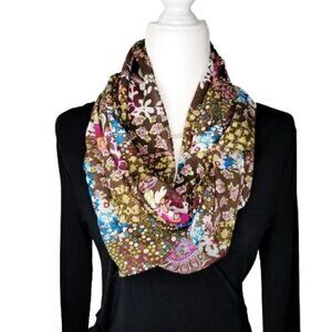 4/$25 Forest Garden Brown Purple & Blue Scarf